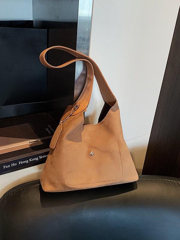 Große Wildleder-Tasche mit Leopardenmuster im koreanischen Stil - Mode Herbst/Winter 2025 Retro Ein-Schulter Umhängetasche für Damen