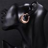 Elegant 3cm 925 Sterling Silver round Creativity Crescent hoop Earrings for Women 18K gold plated Pretty Gift Popular Jewelry