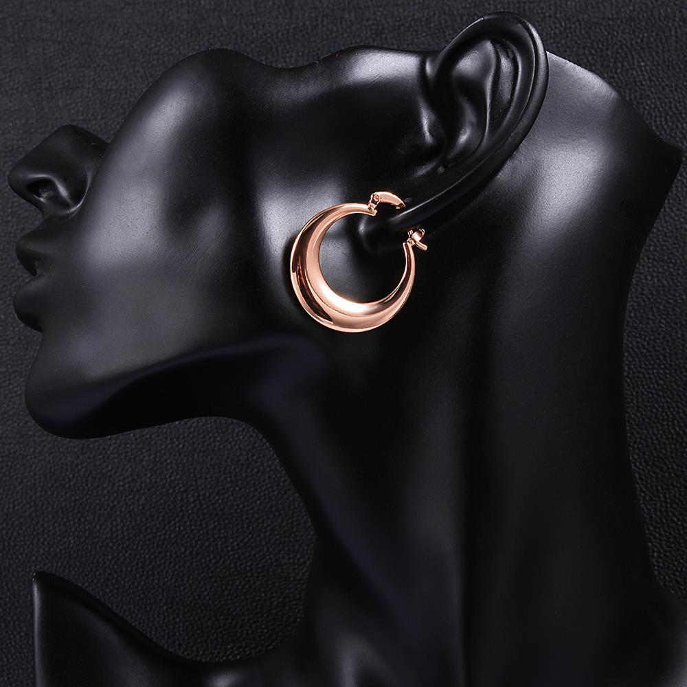 Elegant 3cm 925 Sterling Silver round Creativity Crescent hoop Earrings for Women 18K gold plated Pretty Gift Popular Jewelry