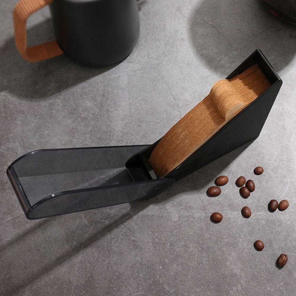 Large Capacity Hand Drip Coffee Paper Holder Dust-proof Coffee Filter Paper Dispenser  Countertop
