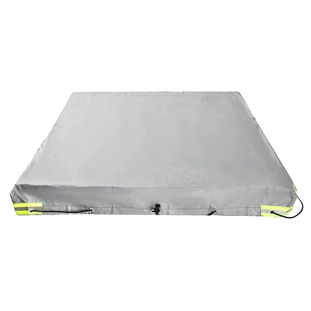 420D Oxford Car Tarpaulin Trailer Cover Universal Dustproof Trailer Protective Cover Waterproof Anti-UV Trailer Tarp Grey-211-116-8cm