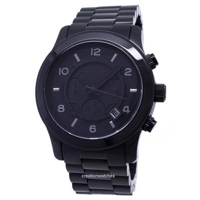 Yenilenmiş Michael Kors Runway Kronograf Paslanmaz Çelik Siyah Kadran Quartz MK8157 100M Erkek Kol Saati