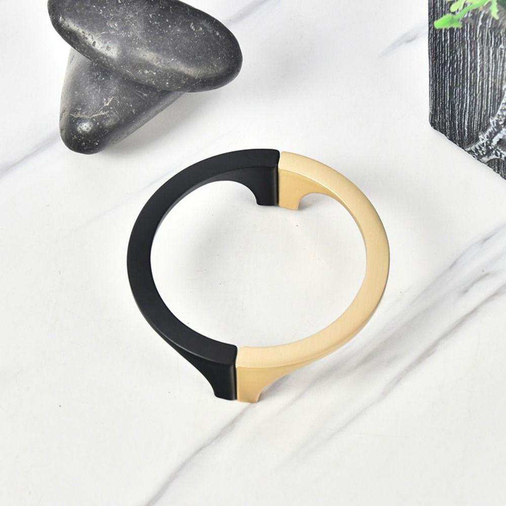 Golden Black Furniture Door Handle Semi-circular Wine Cabinet Handle Shoe Box Handle  Dresser