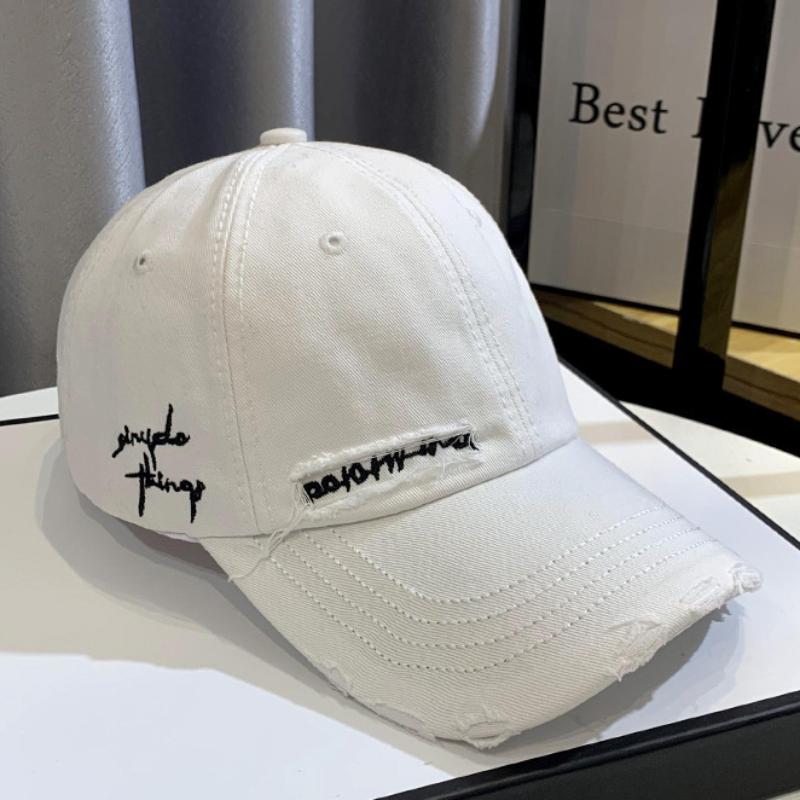 

2025 New Celebrity Fashion Embroidery Hole Sunscreen Baseball Cap Women Face Small Spring/ Autumn Korean Version Trend Men s Hat Adjustable белый