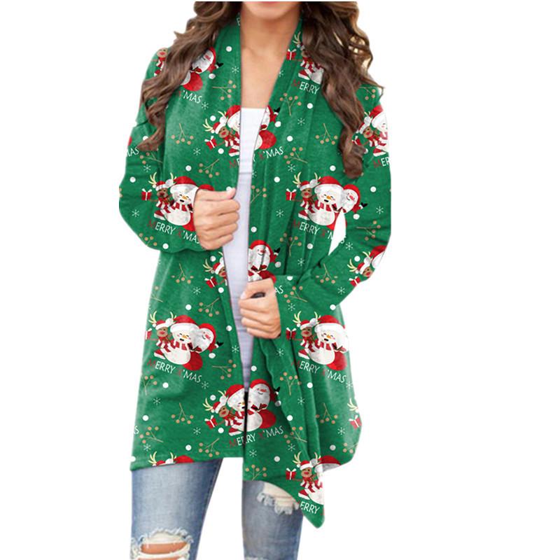 Women's Christmas Print Casual Long-Sleeve Cardigan - 2021 Autumn/Winter Collection