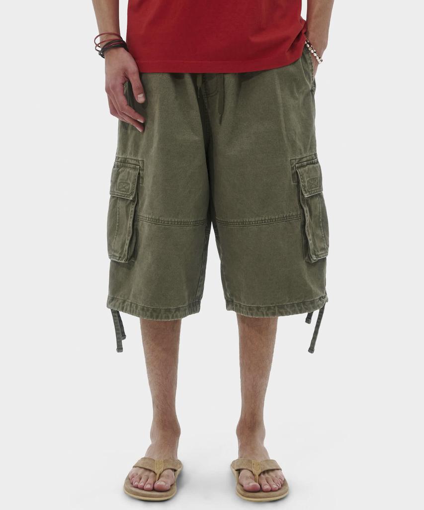 TAKEASY Vintage Washed Cotton Cargo Pants (Khaki)
