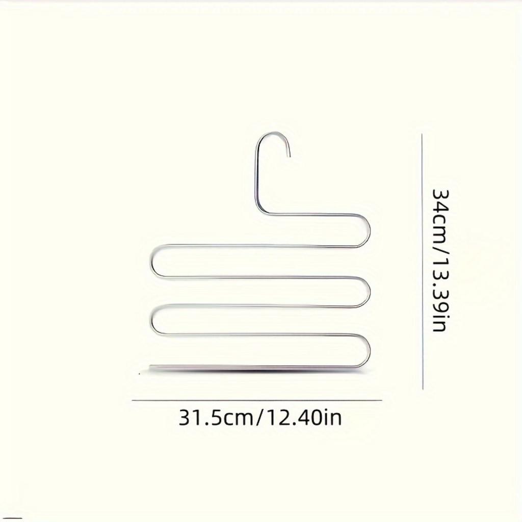 1pc Stainless Steel Multifunctional S Shaped Storage Pants Rack Magic 5 Layers Hanger