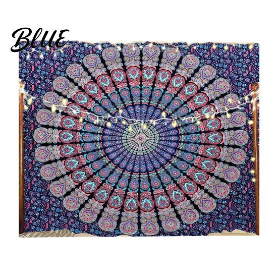 Retro Style Wall for Dorm Circular Pattern Tapestry Indian Hanging Bohemian Tapestry Rectangular Bedroom Living