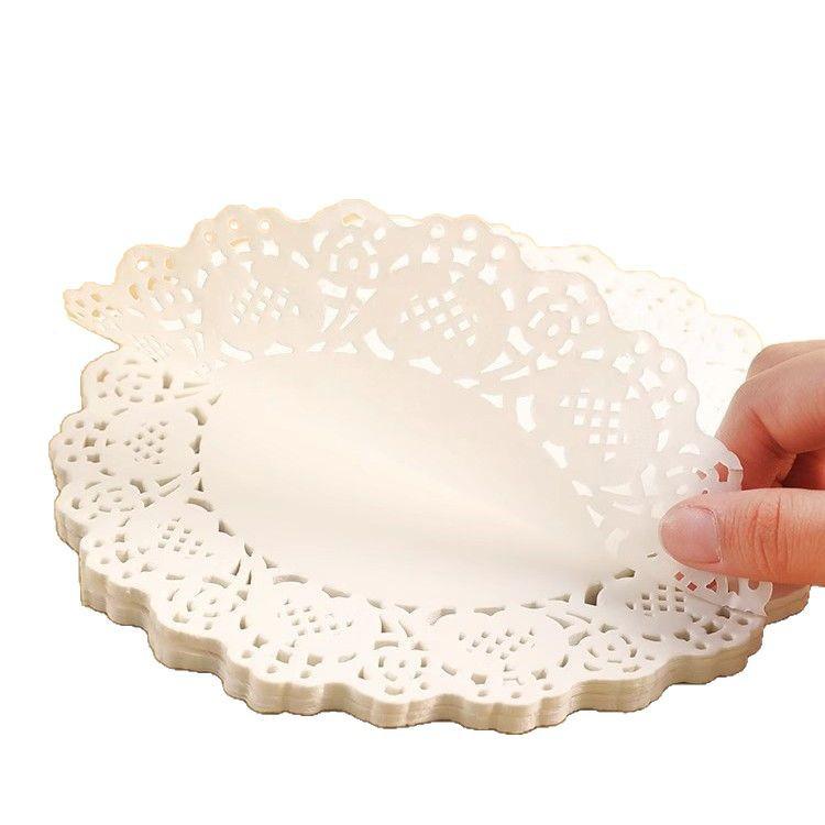 Round Lace Paper Doilies (200 Sheets) - Oil-Absorbent Openwork Paper for Frying, Baking, Pastries, and Cakes.