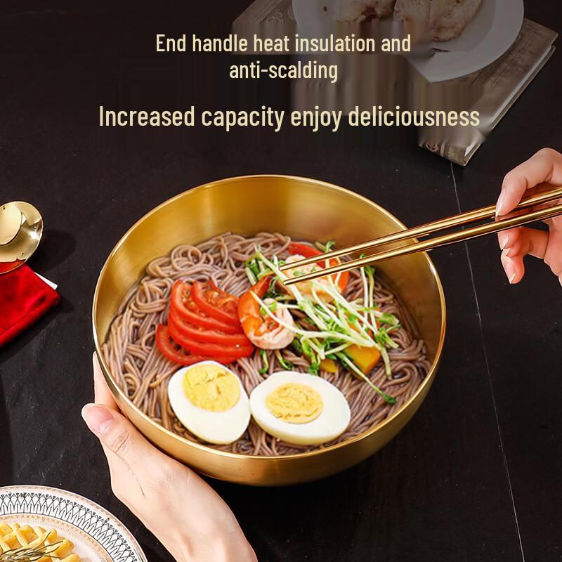 ZISIZ Stainless Steel Golden Bowl Set