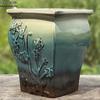Creative Handmade Coarse Pottery Terracotta Pot - Large Square Glossy Glazed Planter with Low Breathable Rim for Succulents and Pothos