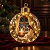 Illuminated Faith Based Decor Christian Scripture Keepsake, Light Up Religious Hanging Ornament with Bible Spiritual Encouragement Home Verse,
