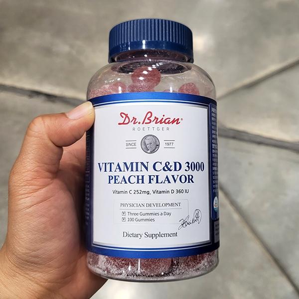 Dr. Brian Vitamin C & D 3000 Peach Flavor
