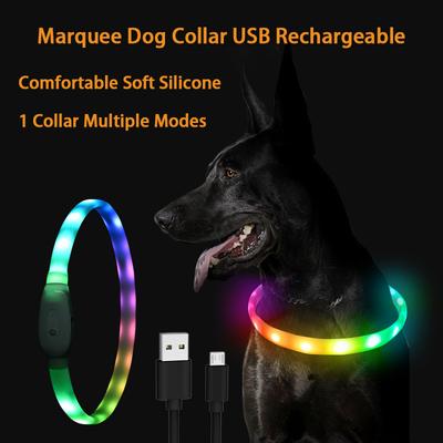 RGB Měnící se Svítící Obojek pro Psa Velký Střední Dobíjecí přes USB Obojek pro Psa Svítící LED Světlo Noční Bezpečnost Pet Příslušenství