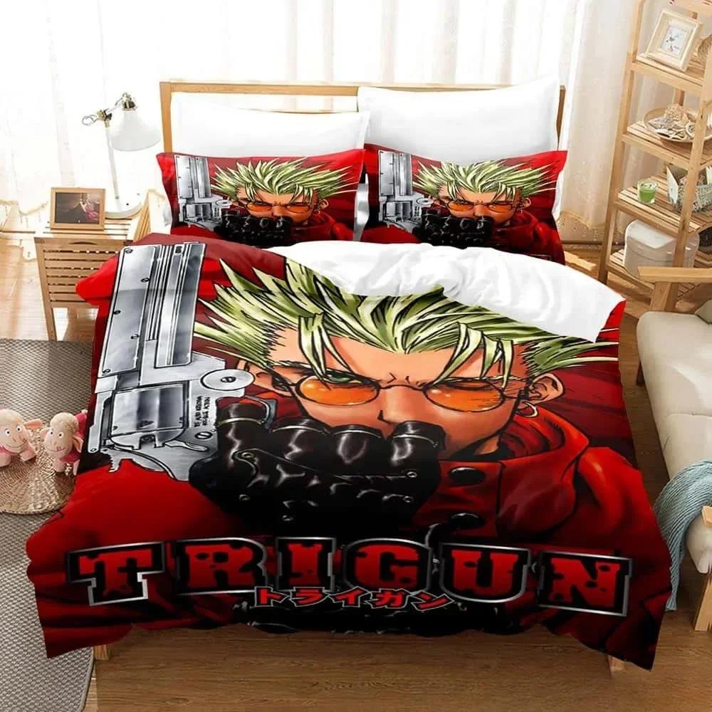 

New Anime Game TRIGUN STAMPEDE Beding Set Printed Bed Linen Set With Pilowcase Soft Duvet Cover Soft Single Double Quen Super King-Sized Dimensionsd 135*200cm Eu-Single