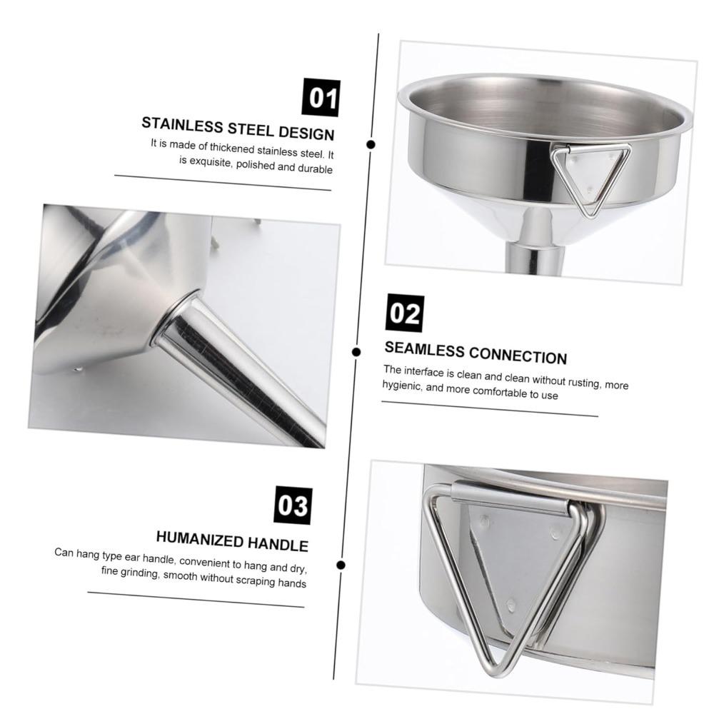 Kitchen Accessories Metal Cooking Oil Funnel Wide Mouth Suitable for Bar Beer Oil Pot Transfer Liquid Powder Kitchen Supplies