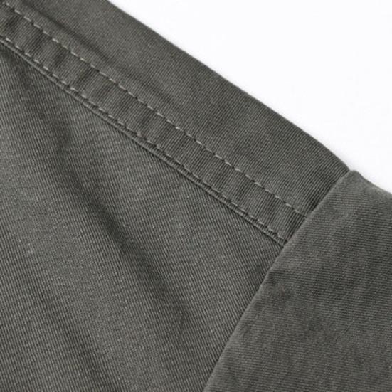 Hem Kurzarm Taschen Einfarbig Locker Knöpfe Hemd für die Schule