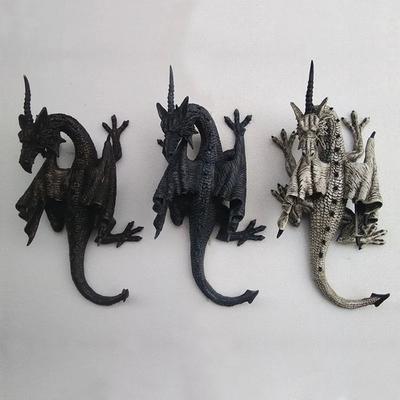 Resin Sculpture Flying Dragon Figure Wall Hanging Decor Monster Models Villa Home Figurines Outdoor Garden Decoration