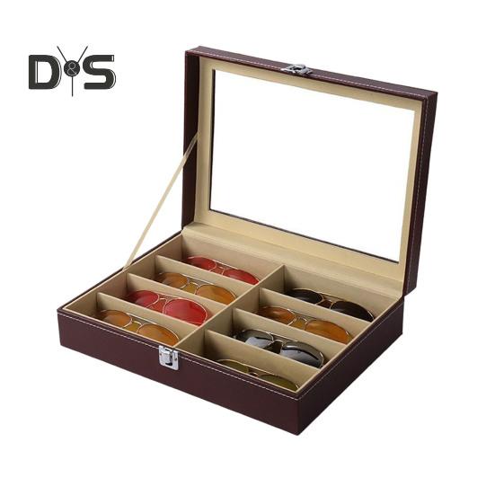 

Органайзер для солнцезащитных очков, витрина для очков, большая емкость, водонепроницаемая бархатная подкладка, твердый корпус для хранения солнцезащитных очков коричневый