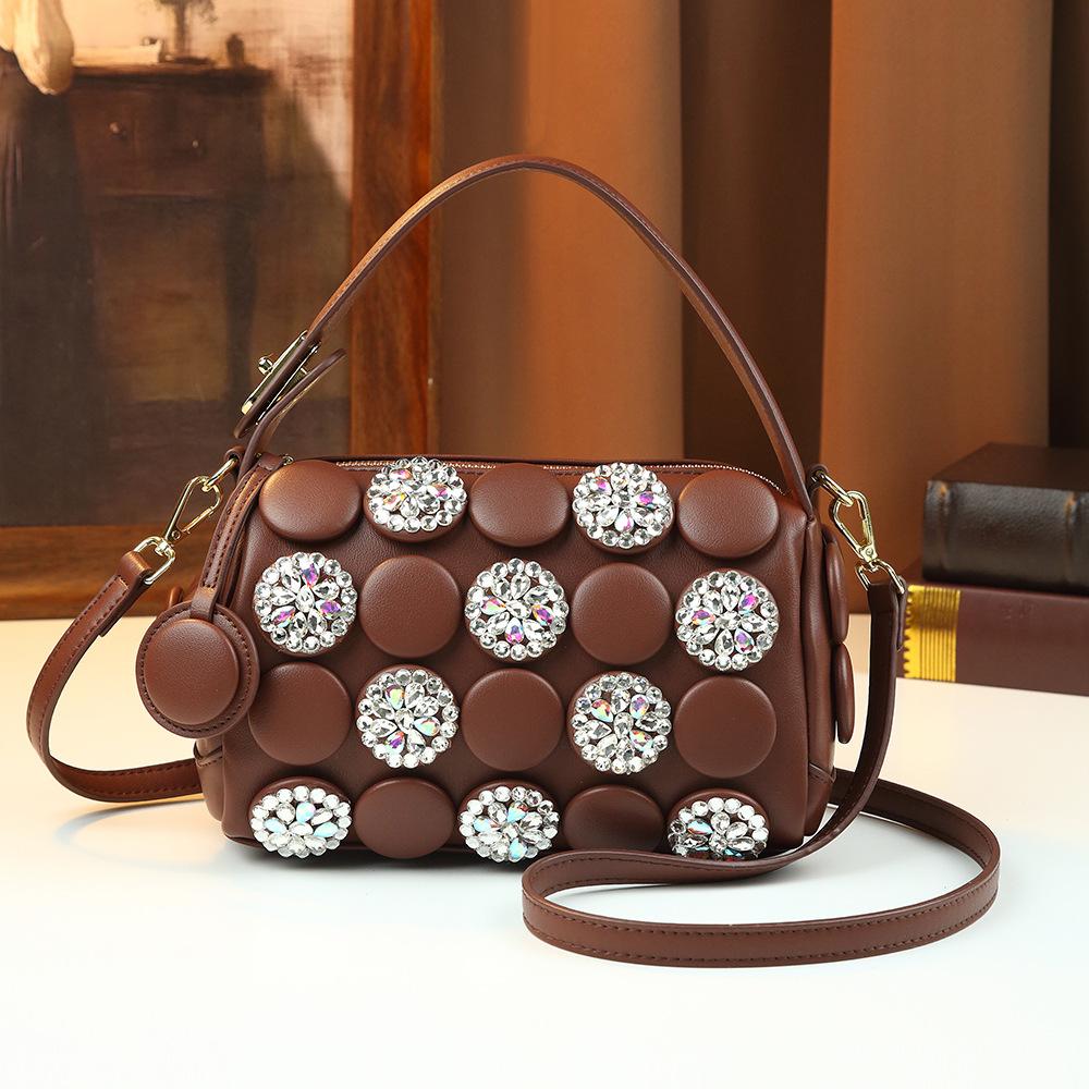 2026 Spring New Hot Diamond Cylinder Bucket Bag