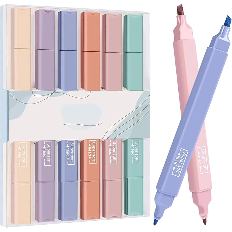Radiant Aesthetic Pastel Highlighters And Pens, No Bleed, Chisel Tip, For Journaling, Note Taking, School Supplies (Pack