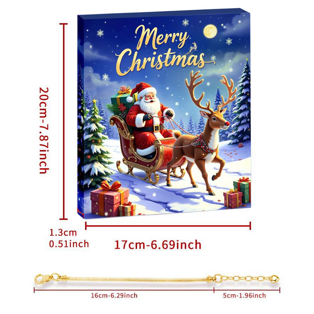 2025 Christmas Advent Calendar Jewelry Bracelet Gift Box 24-Days Handmade Countdown Jewelry Making Kit For Holiday Vacation