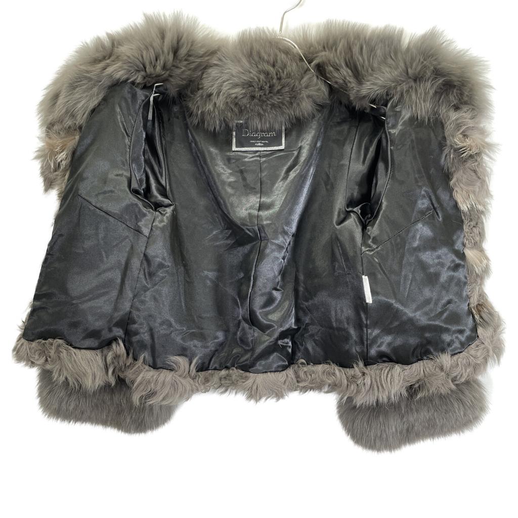 Diagram 04390201 Gray Lamb Fur x Fox Fur Jacket Jacket 36 grayUsed