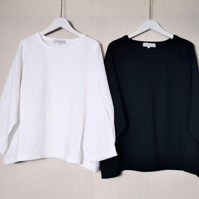 Export Original Single round Neck Pullover Pure Cotton Embroidery Stitching Eight-Quarter Sleeve Shirt Women's Short Loose-Fitting Casual T-shirt