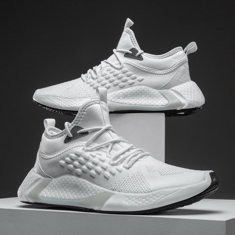 

Кроссовки мужские повседневные туфли легкие белые эластичные пара модные женские уличные беговые вулканизированные нескользящие кроссовки мужские 44 белый