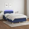 Box Spring Bed with Mattress & Blue LED Light 120 x 190 cm Fabric