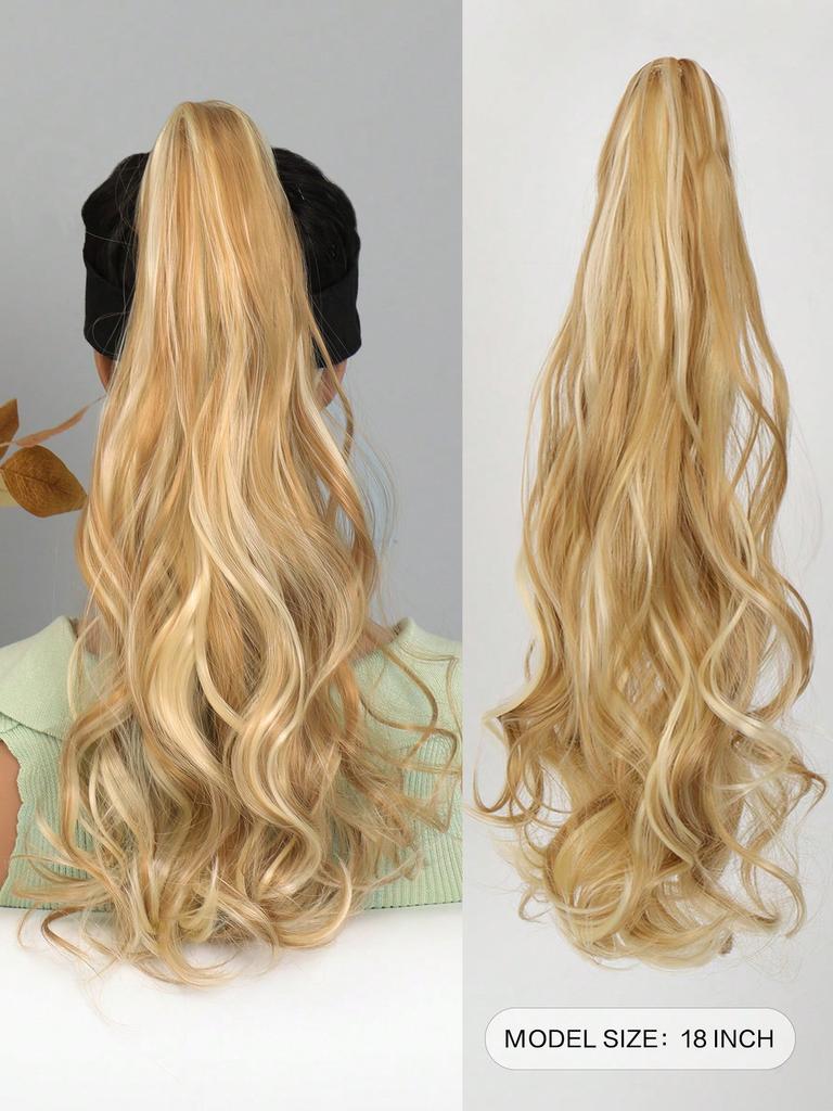 Synthesize 18-inch Claw Clip Waves Ponytail To Extend Female Ponytail Wig
