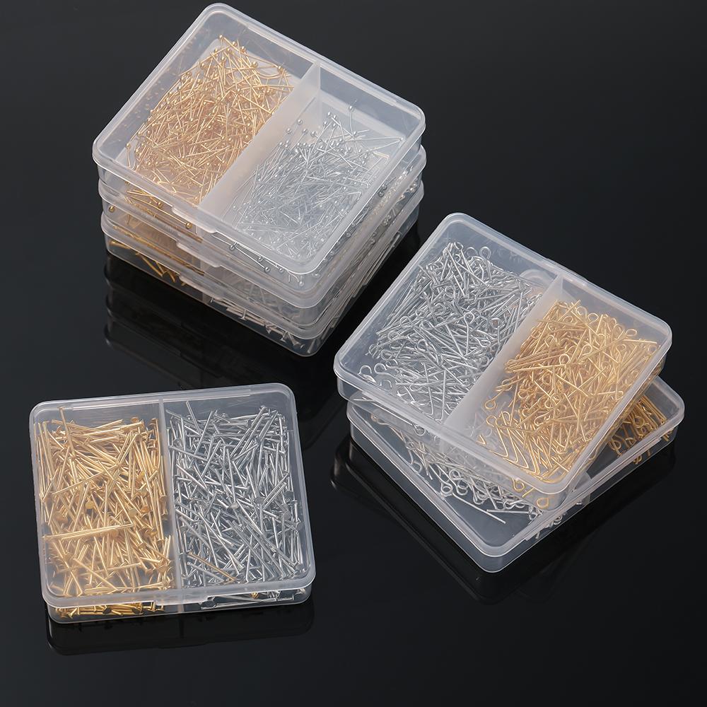 400pcs/Box 20mm Flat/Eyes/Ball Head Pins Needles Headpins Connector for Earrings Bracelet Pendant Jewelry Making Accessories