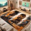 Lando Norris Personalized Crystal Velvet Carpet, Customized Name Text Soft Anti‑Slip Rug for Living Room Bedroom