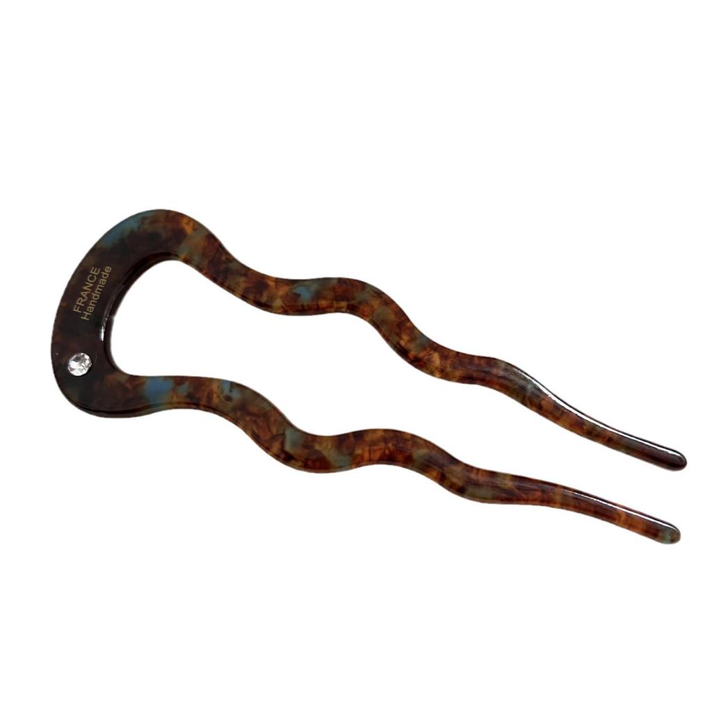 Acetate Wave Hairpin: High-End Retro U-Shaped Accessory for Women