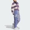 Adidas Originals Trefoil Striped Colorblock Single-Breasted Long-Sleeve Knit Cardigan Women Tops Dark-Grey Violet IN1068
