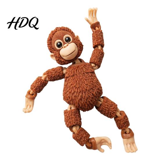 PLA Material Monkey Figure Articulated Figurine with Movable Joints 3D Printed Cute Realistic Design