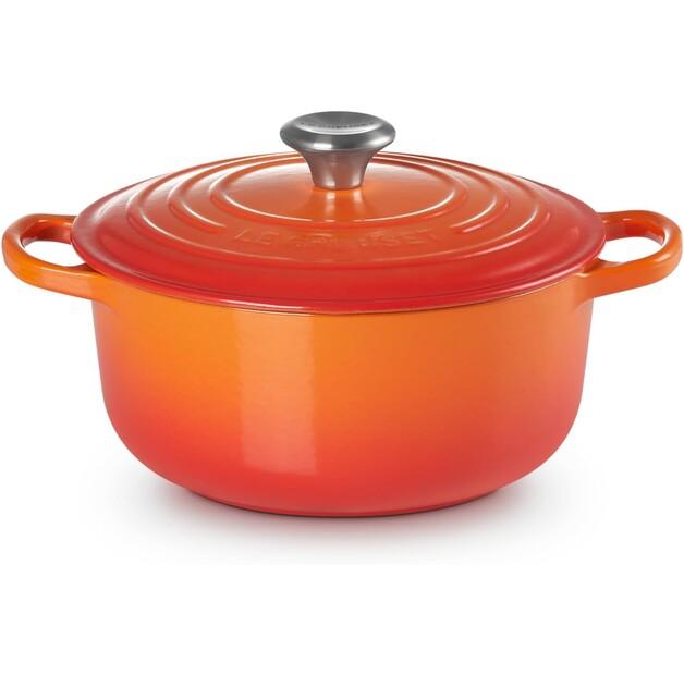 Чугунная жаровня Le Creuset Signature круглая 20 см духовка красная 2,4 л (21177200902430)