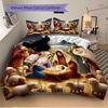 3pcs Christmas Nativity Scene Bedding Set - Includes One Quilt Cover and Two Pillowcases (No Core) - Festive Decoration for Bedroom and Guest Room, An