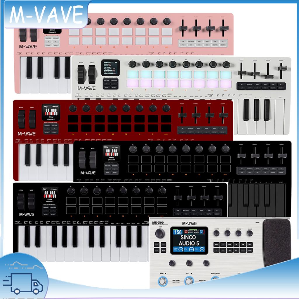 M-VAVE SMK-37 PRO MIDI Keyboard 37 Key Supports Software Operation USB MIDI Controller with 8 Knobs & 16 RGB Pads Keyboard