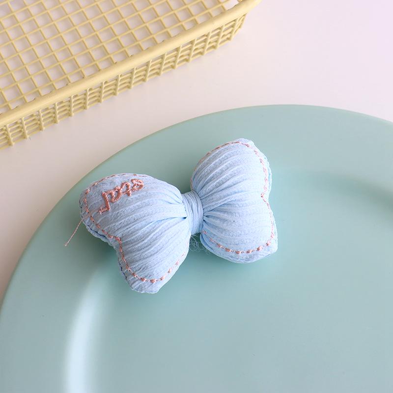 Colorful Bowknot Embroidery Fabric for Girls' DIY Clothing