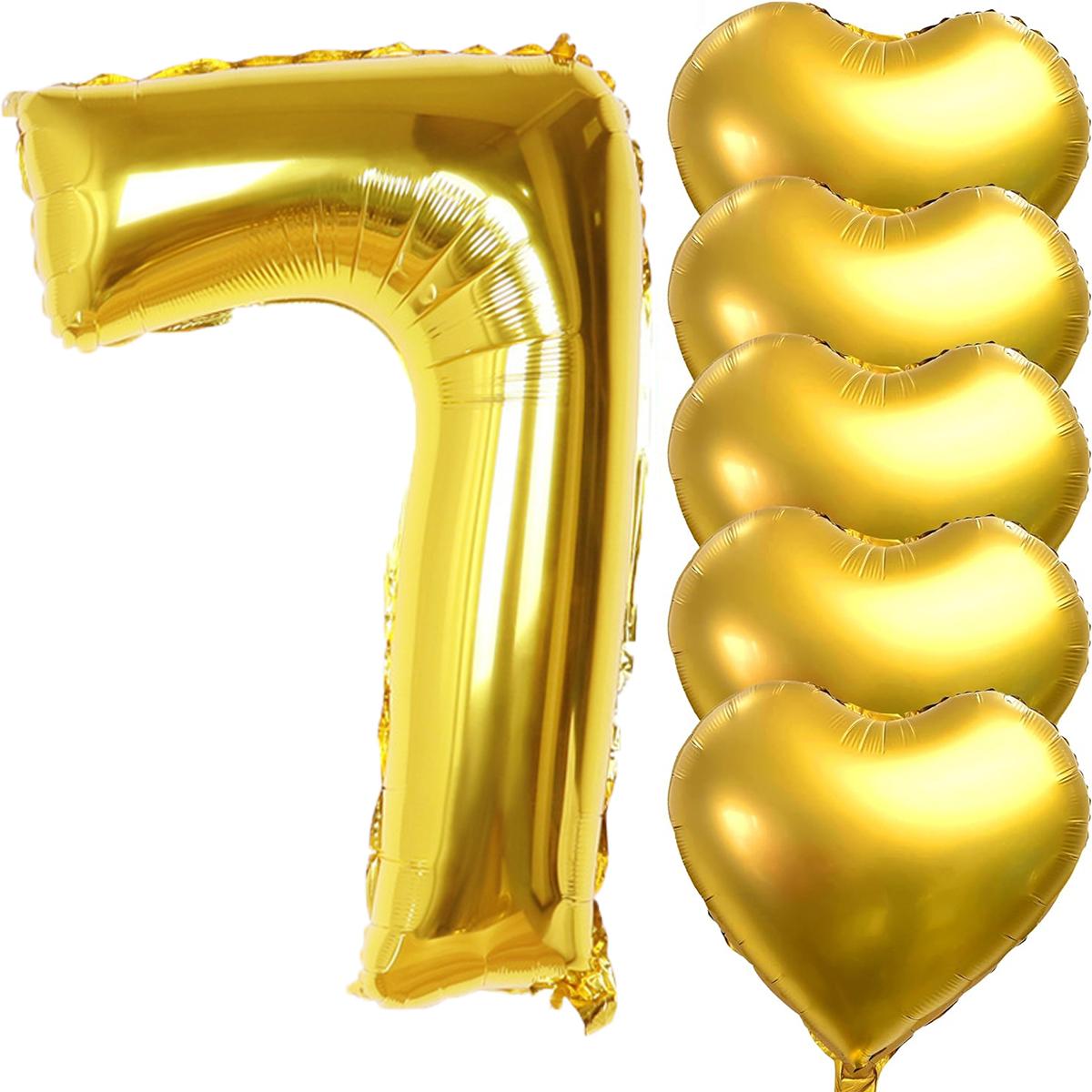

6 шт. воздушные шары с номерами 32 дюйма, золотые, очень большие, из фольги, гигантский гигантский гелий, майларовый металлический воздушный шар с номерами, воздушные шары в форме сердца для вечеринки по случаю дня рождения