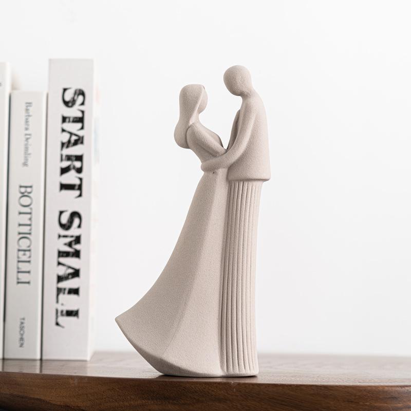 Nordic Style Wine Cabinet Romantic Ornament Simple Home Soft Decoration Couple Ceramic Handicrafts Valentine'S Day Gifts