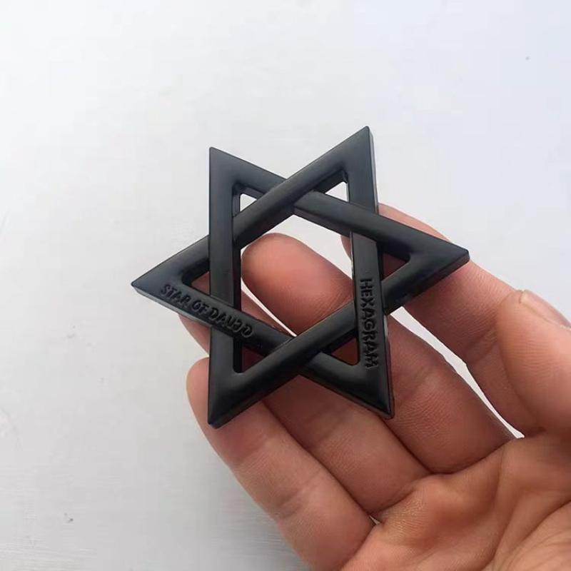Hexagram Car Logo Decals Scratch Cover Stickers for Car Bod Modified Rear Emblems and Fuel Tank Cap Badges