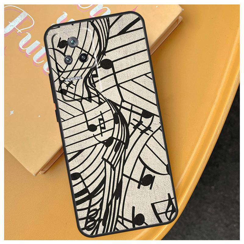 Music Score Musical Notes Case For Xiaomi 15 Ultra 11T 12T 13T 14T 13 14 Pro POCO X7 Pro F5 F6 M6 X3 X5 X6 Pro Cover