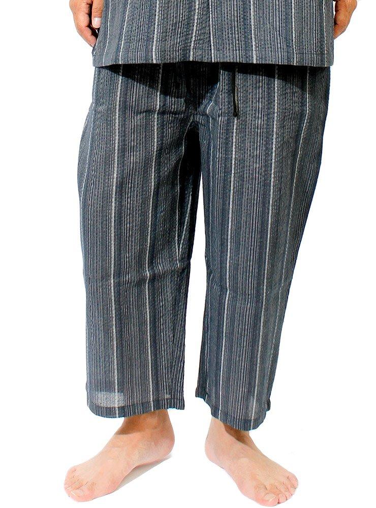 Jinbei for Large Japanese Top and Shijira A Pattern [One Colors] Men, Size, Pattern, Pajamas, Bottom, Weave, Plain, Striped, Cool, Set, 3L,