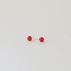modernlike 14K gold coral red pearl earrings