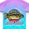 Mens Gradient Black Bass Fishing Graphic Long Sleeve Breathable Outdoor T-Shirt Digital Print