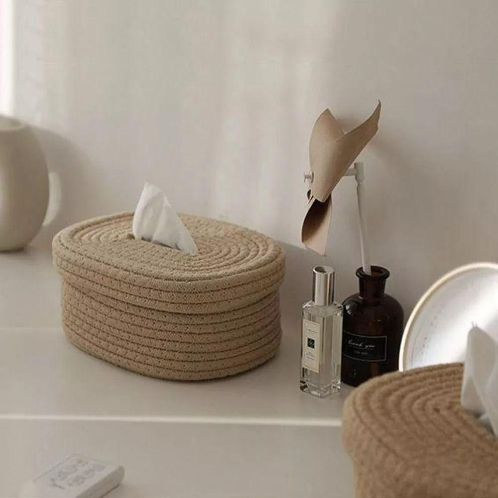 Rectangle Pumping Paper Box Cotton Rope Tissue Holder New Tissue Bag