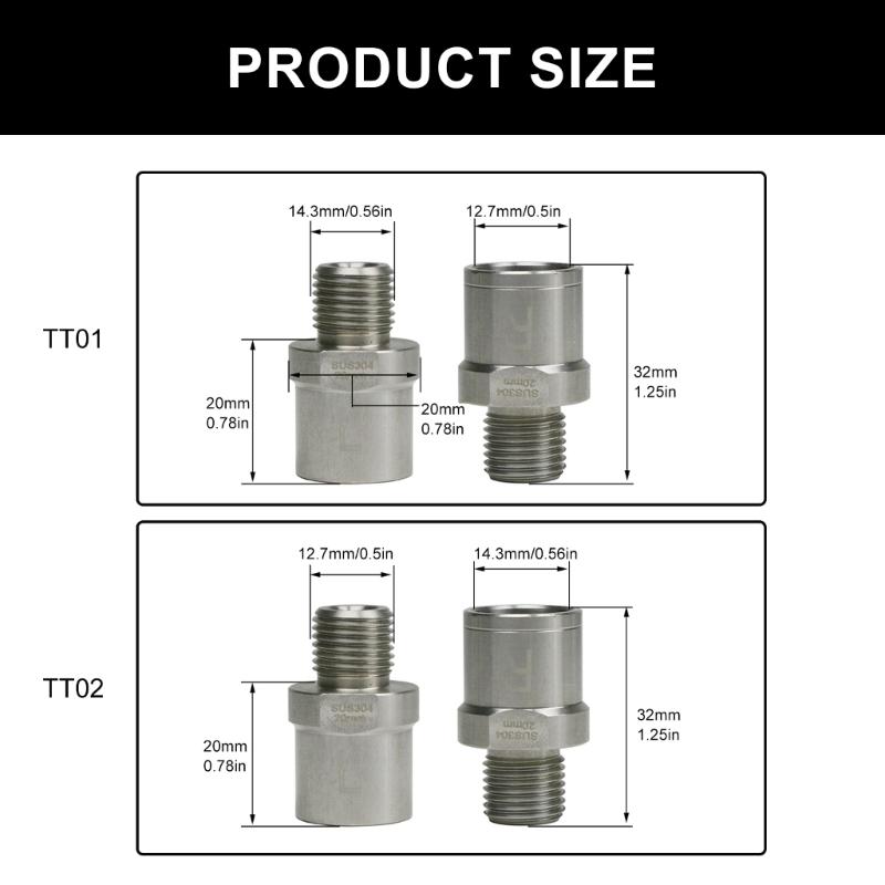 2pcs Solid Bike Pedals Thread Converter Stainless Steel Hubs Convert Accessories for Enhancing Cycling Experience