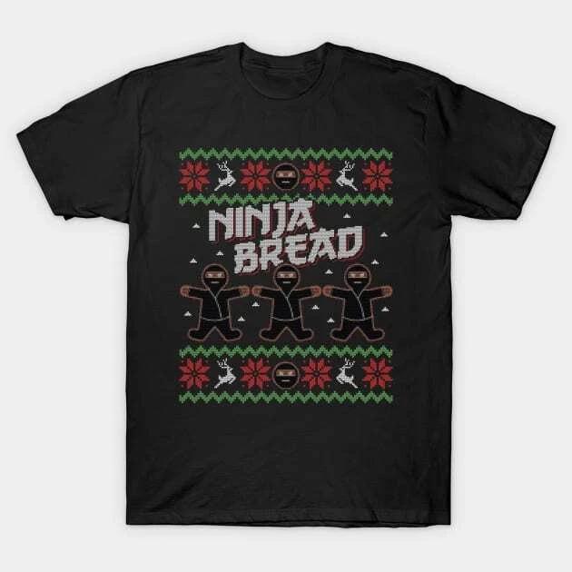 Ugly Christmas Sweater Ninja Bread Gingerbread Man Made in Australia T-Shirt 3XL